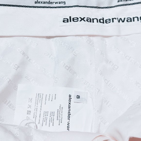 Alexander Wang White High Waist Viscose Wool Blend Bermuda Shorts Size 8 NWT - Picture 10 of 11